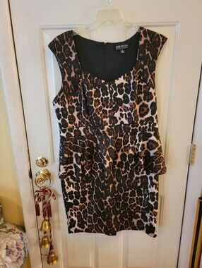 Forever 21 Leopard Print Peplum Top - Brown, Black, Cream
